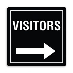 Visitors Direction Sign with Right Arrow