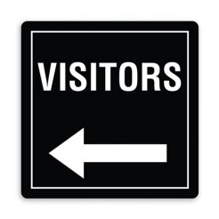 Visitors Direction Sign with Left Arrow