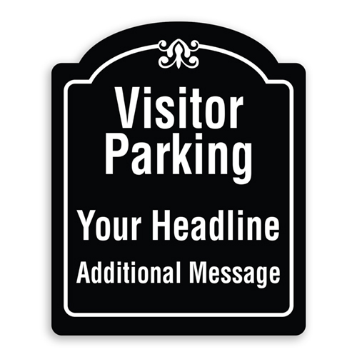 Visitor Parking Custom Wording Sign Oblong Shaped with Border and Decoration
