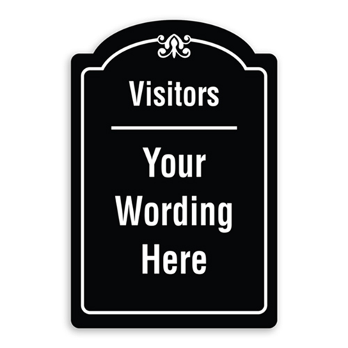 Visitors Custom Wording Sign Oblong Shaped with Border and Decoration