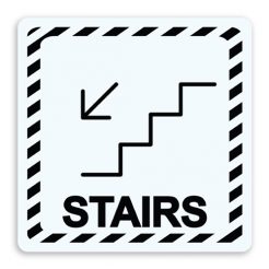 Stairs with Arrow Down Sign