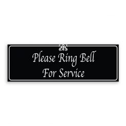 Please Ring Bell for Service Sign with Fancy Font, Border and Decoration