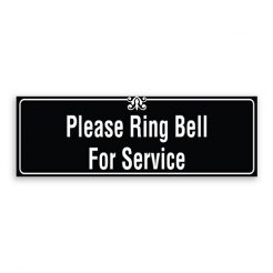 Please Ring Bell for Service Sign with Border and Decoration