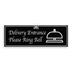 Delivery Entrance Please Ring Bell Sign with Fancy Font, Border and Decoration