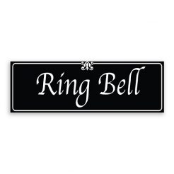 Ring Bell Sign with Fancy Font, Border and Decoration