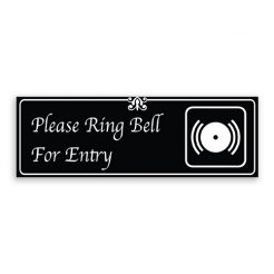 Please Ring Bell for Entry Sign with Bell Logo, Fancy Font, Border and Decoration