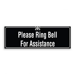 Please Ring Bell for Assistance Sign with Border and Decoration