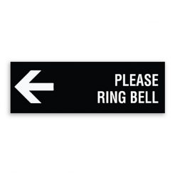 Please Ring Bell Sign with Left Arrow
