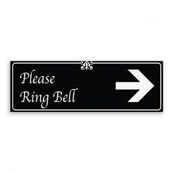 Please Ring Bell Sign with Right Arrow, Fancy Font, Border and Decoration