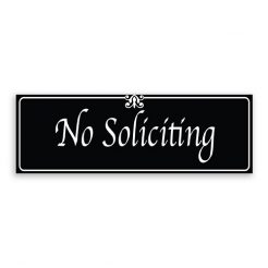 No Soliciting Sign with Fancy Font, Border and Decoration