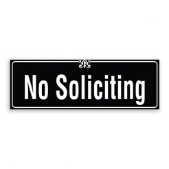 No Soliciting Sign with Border and Decoration