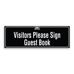 Visitors Please Sign Guest Book Sign with Border and Decoration