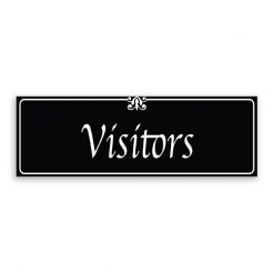 Visitors Sign with Fancy Font, Border and Decoration