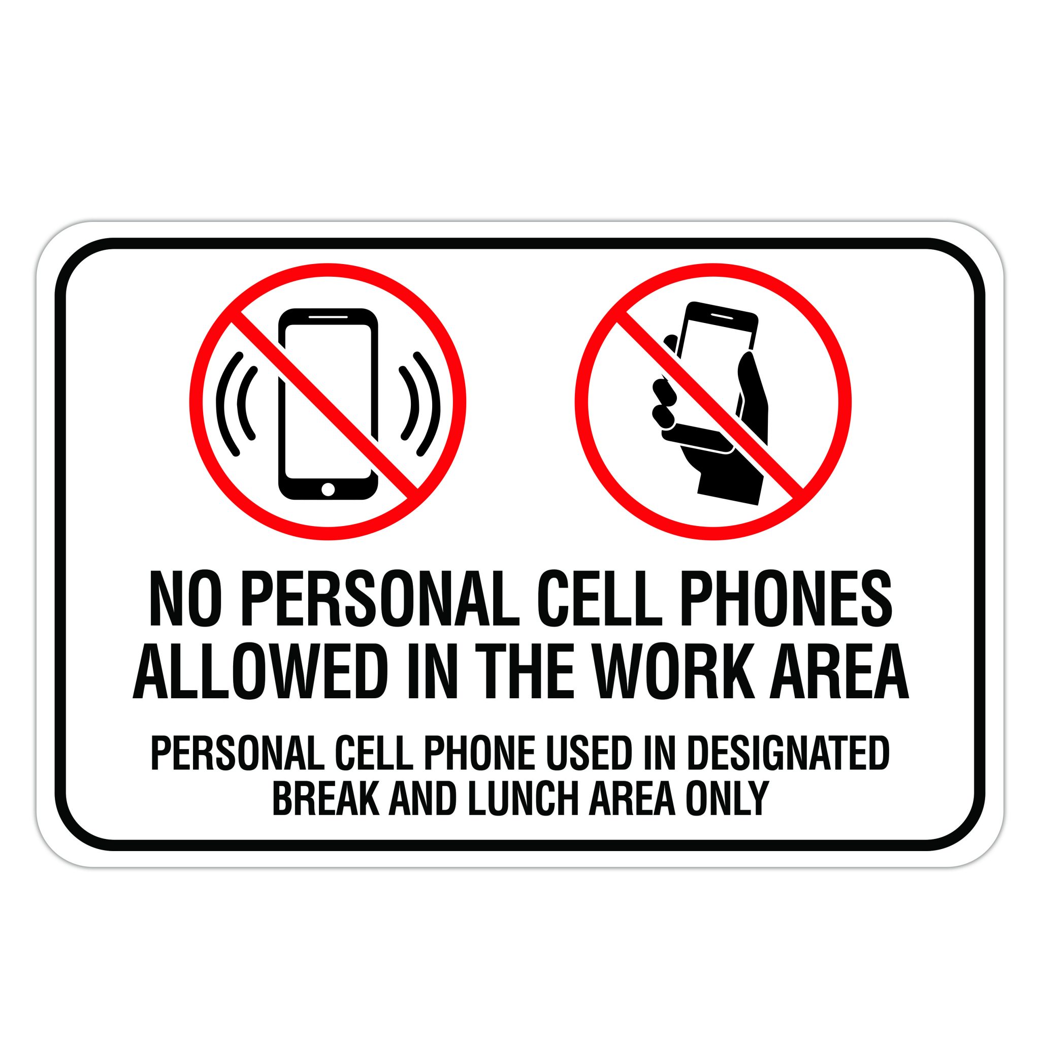 No Cell Phone Signs - American Sign Letters