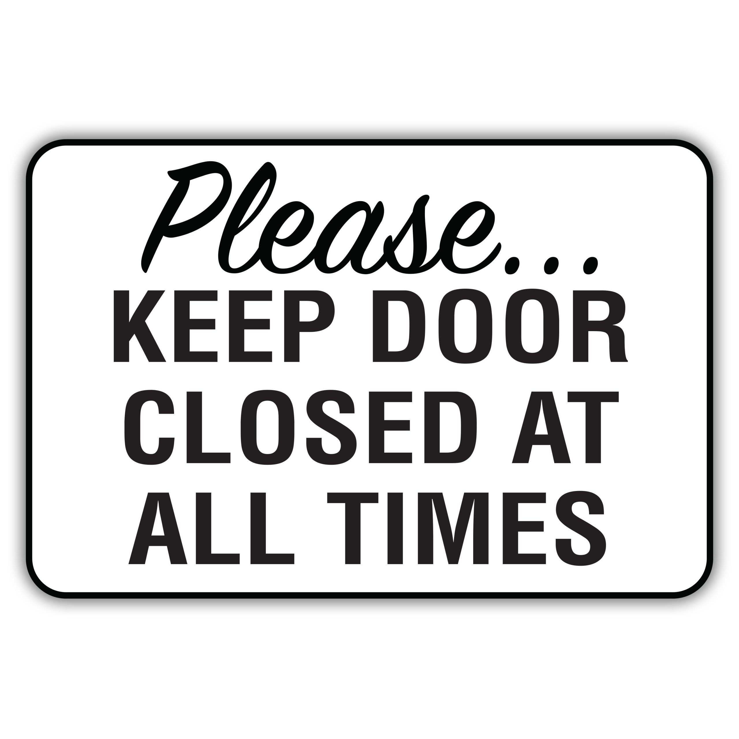 Please Keep Door Closed Sign: Printable Templates (Free PDF, 55% OFF